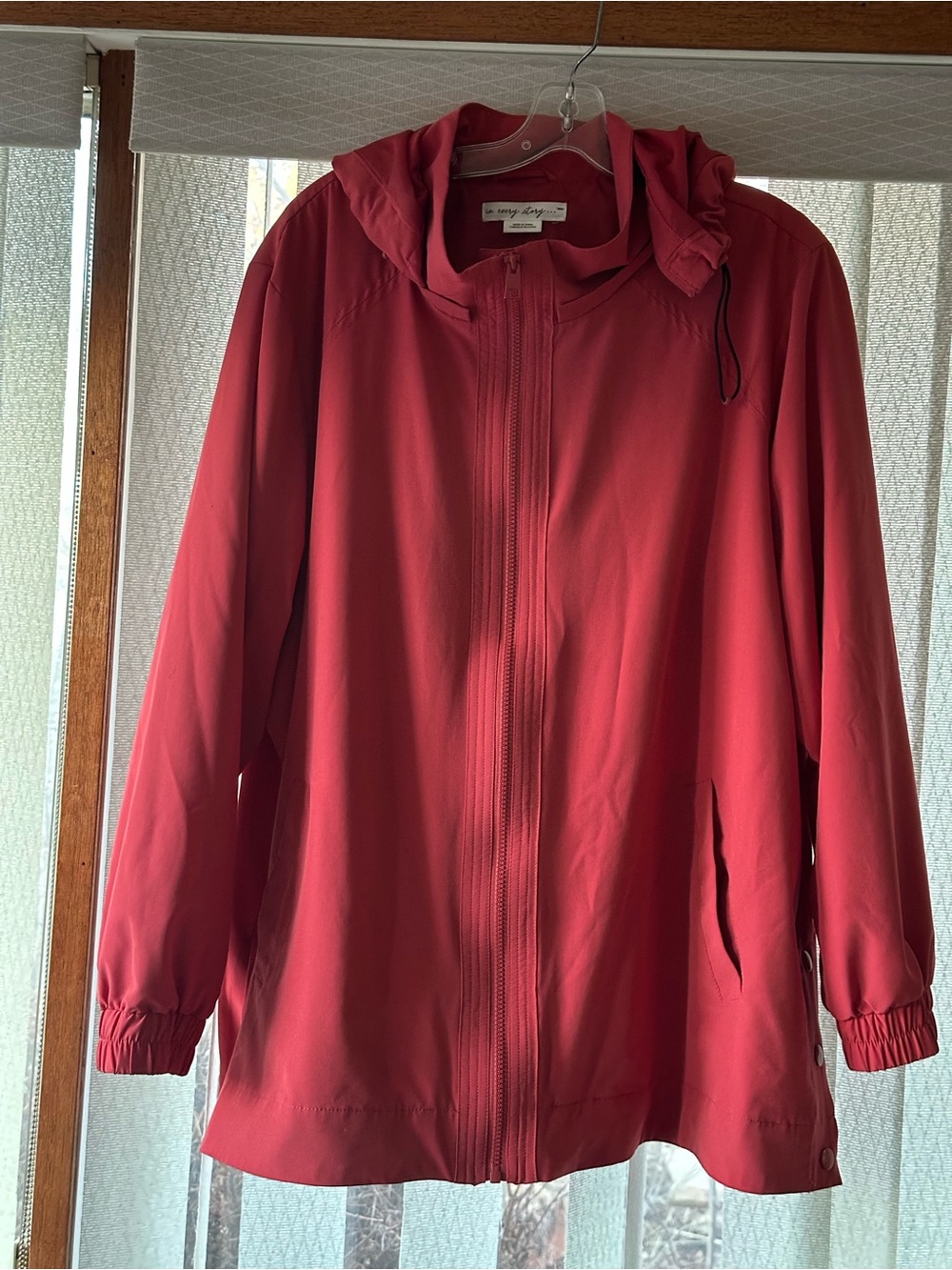 Rainy days Vibrant Pink  L hooded Windbreaker Waterproof Jacket in every story